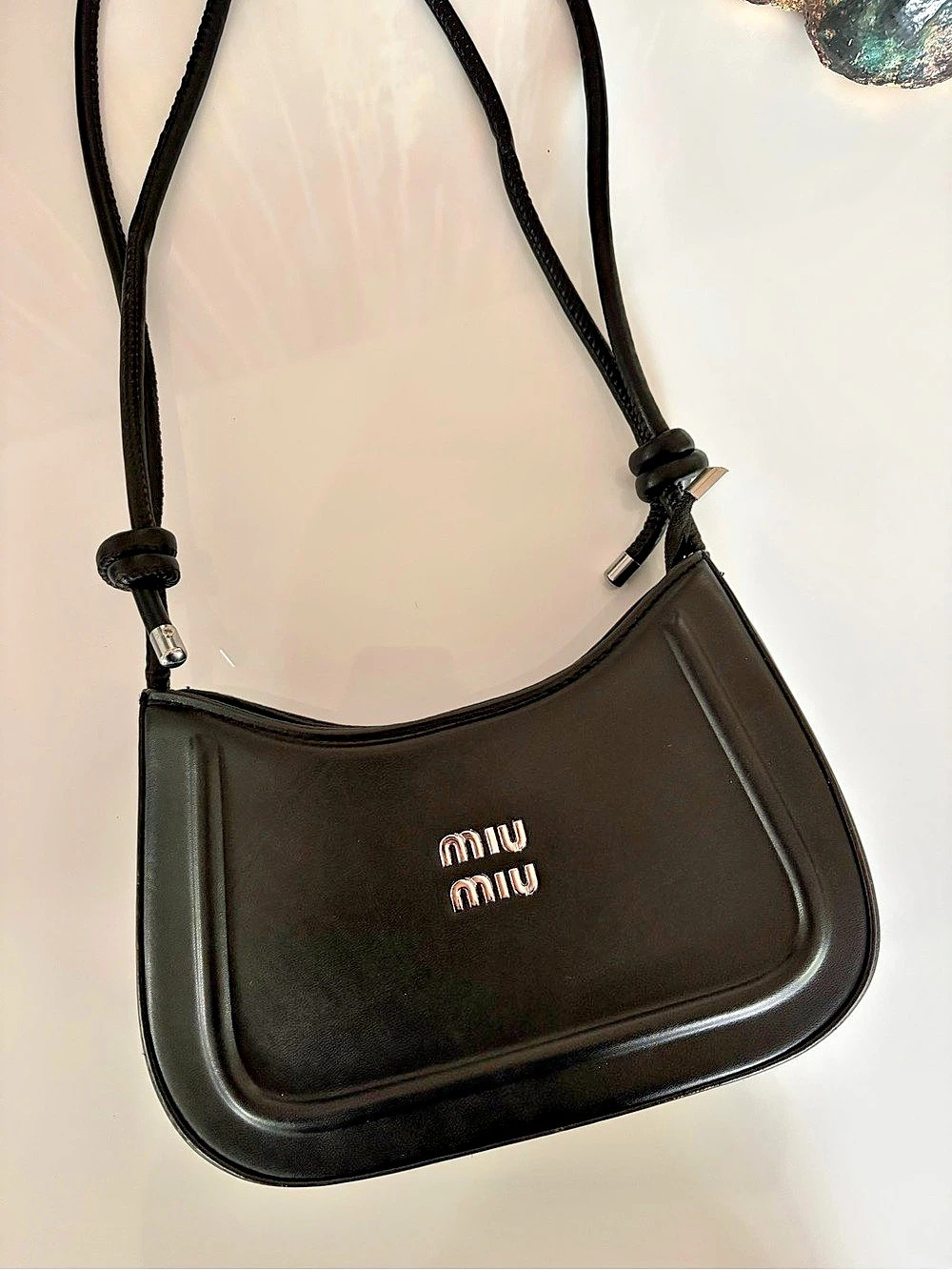 Miu Miu STYLE Black Crossbody Bag faux leather